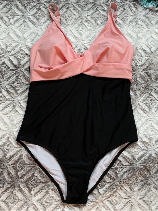 Other - Girls Two-Tone Pink and Black One-Piece Swimsuit
